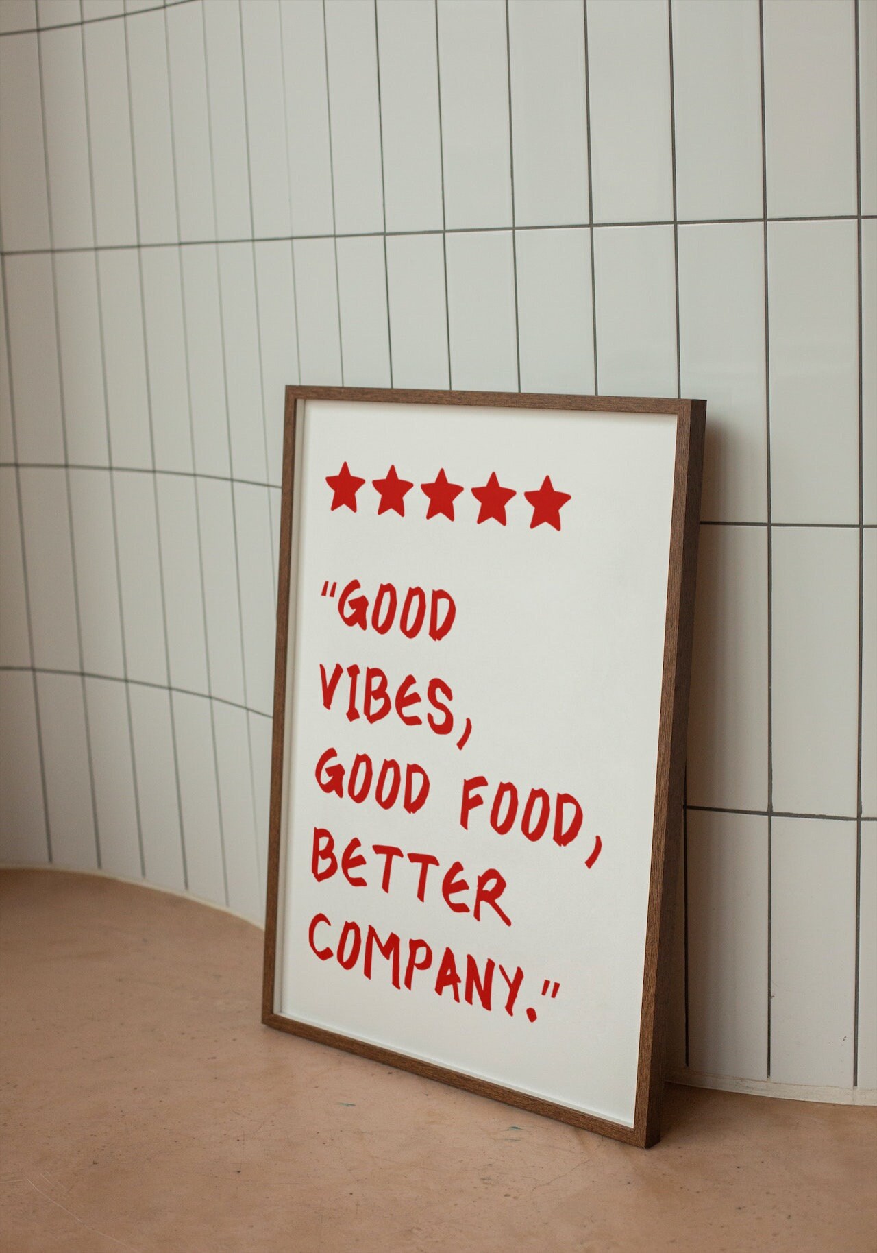 Good Vibes Bar Cart Wall Art Kitchen Decor Good Review Etsy