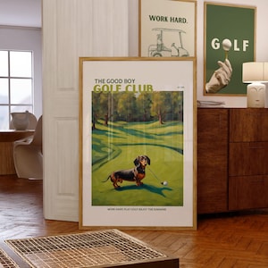 Taxgolftryck: 'Good Boy Golf Club' Impasto Art (digital nedladdning)