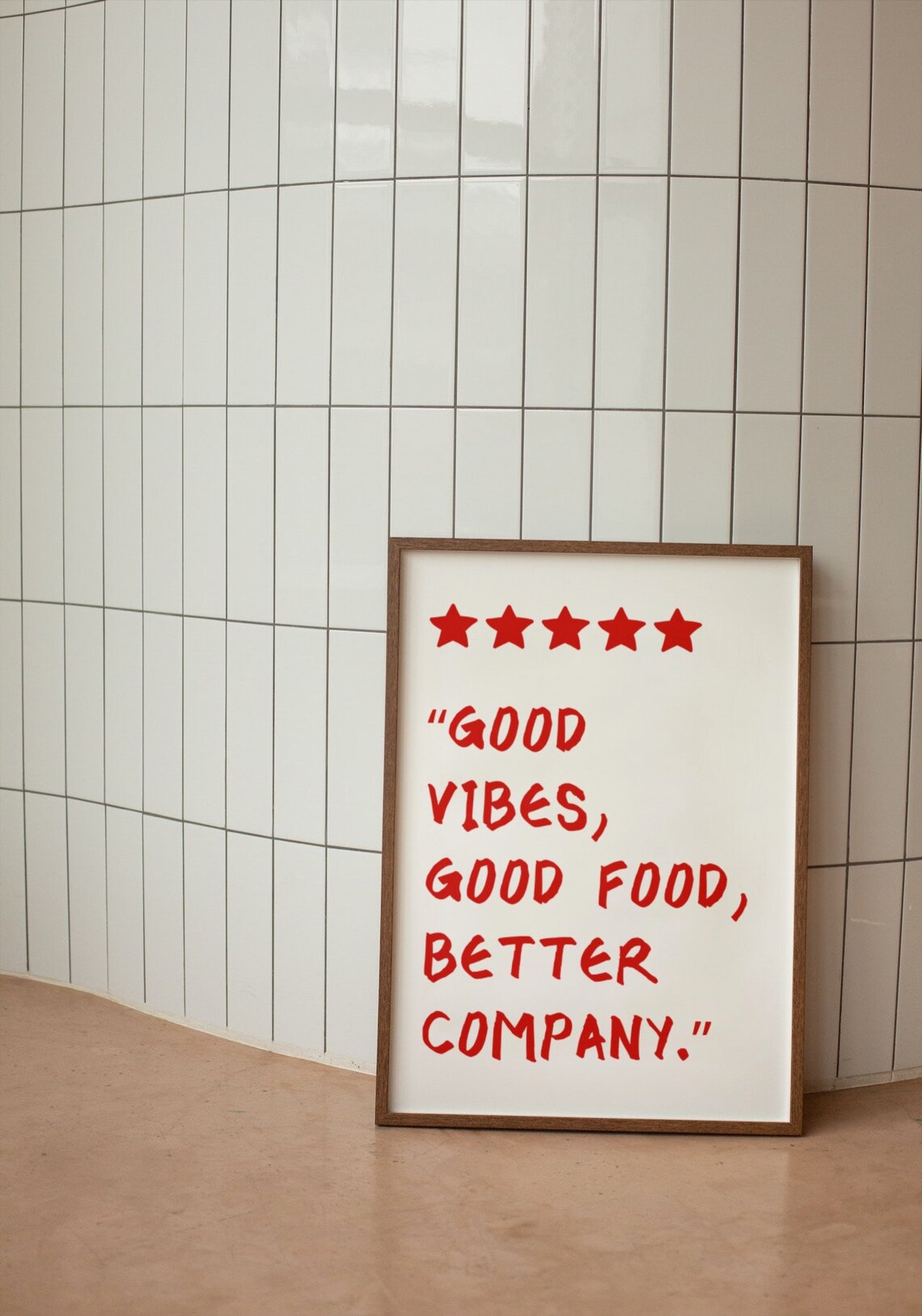 Good Vibes Bar Cart Wall Art Kitchen Decor Good Review Etsy