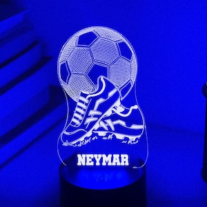 Personalised FOOTBALL SOCCER 3D Night Light Gift for Soccer Player Personalised Gift Gift for Kids Desk Lamp image 1
