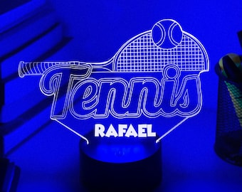 Personalised Tennis Player 3D Night Light | Gift for Tennis Player| Personalised Gift | Desk Lamp