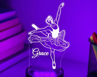 Personalised BALLERINA 3D Night Light | Ballerina Gift  | Personalised Gift | Desk Lamp | Girls Gift | 3D Lamp
