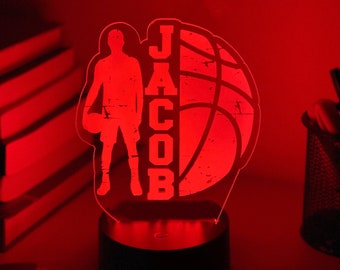 Personalised BASKETBALL 3D Night Light | Basketball Gift  | Personalised Gift | Desk Lamp | NBA | 3D Lamp