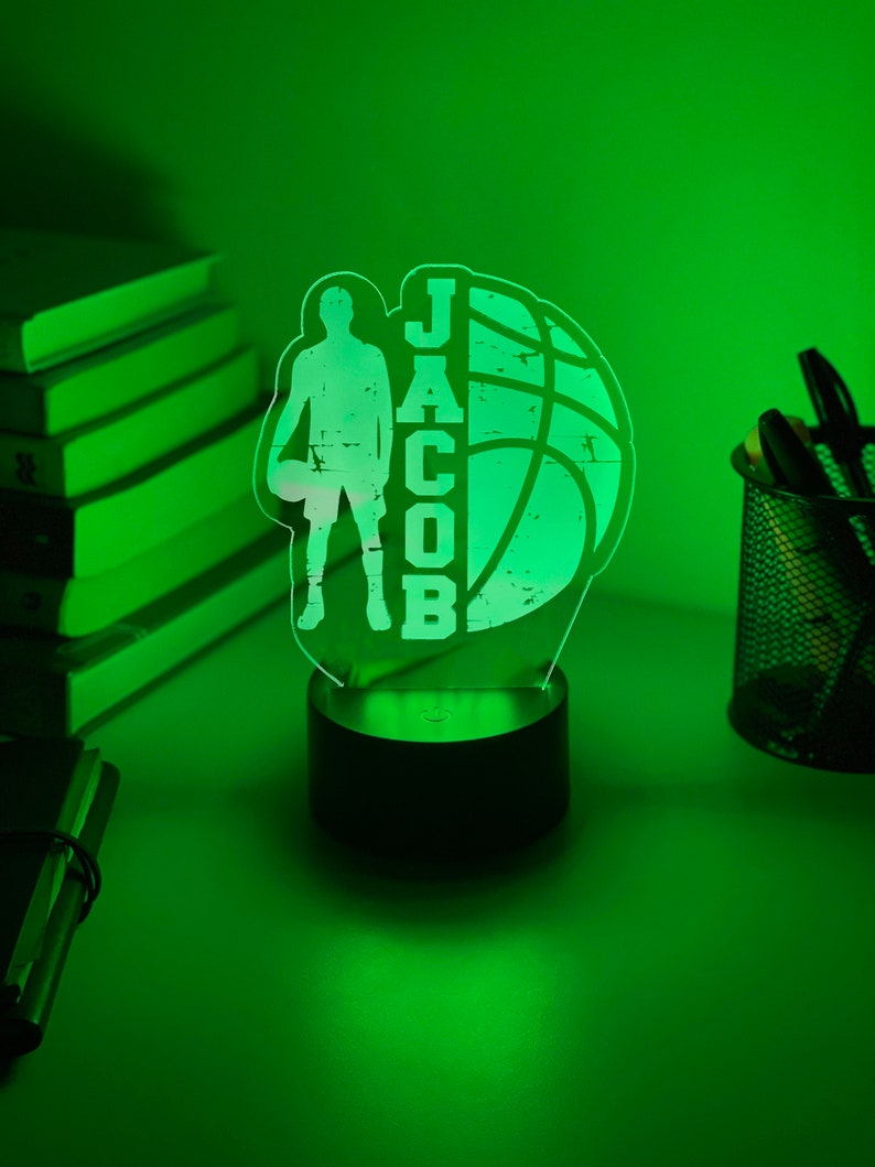 Personalised BASKETBALL 3D Night Light Basketball Gift Personalised Gift Desk Lamp NBA 3D Lamp image 9