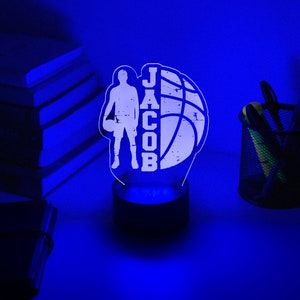 Personalised BASKETBALL 3D Night Light Basketball Gift Personalised Gift Desk Lamp NBA 3D Lamp image 6