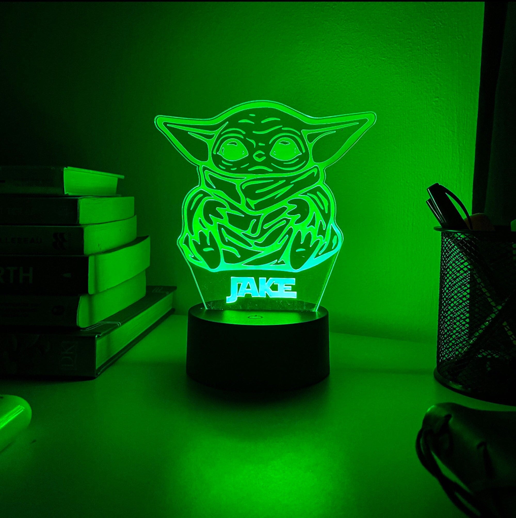 Personalised Grogu MANDALORIAN Baby Yoda 3D Night Light Gift for