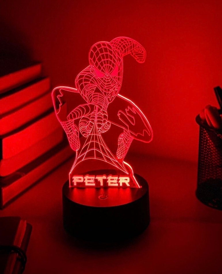 Lampe de table/lampe de bureau/veilleuse Marvel Spiderman pour enfant -  rouge 