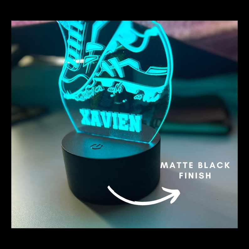 Personalised FOOTBALL SOCCER 3D Night Light Gift for Soccer Player Personalised Gift Gift for Kids Desk Lamp image 6
