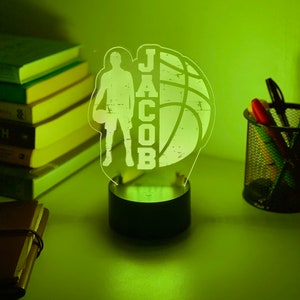 Personalised BASKETBALL 3D Night Light Basketball Gift Personalised Gift Desk Lamp NBA 3D Lamp image 7