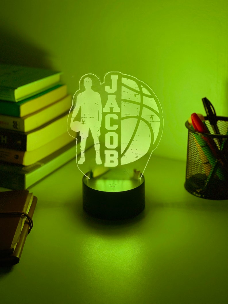 Personalised BASKETBALL 3D Night Light Basketball Gift Personalised Gift Desk Lamp NBA 3D Lamp image 7