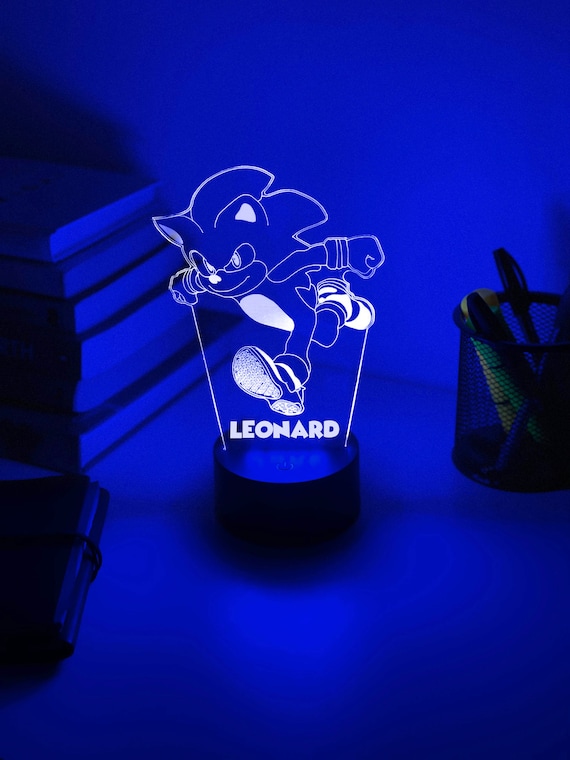 SONIC personalizzato The Hedgehog 3D Night Light / Regalo per bambini /  Regalo personalizzato / Lampada da scrivania / Regalo Sonic -  Italia