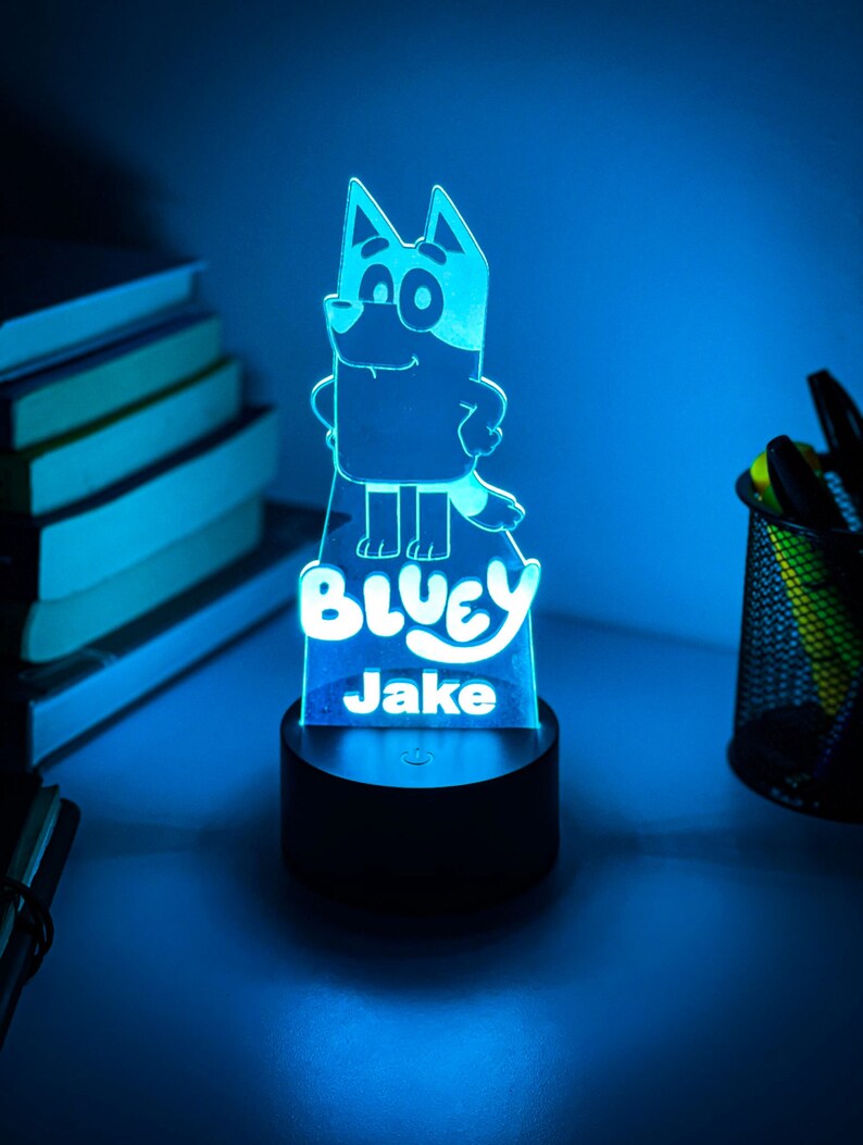 Personalised Bluey 3D Night Light Gift for Kids Etsy