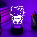 Personalised CUTE KITTY 3D Night Light | Kids Gift for Girl | Personalised Gift | Desk Lamp | Kids room decor | Nursery Room | Kittys Gift