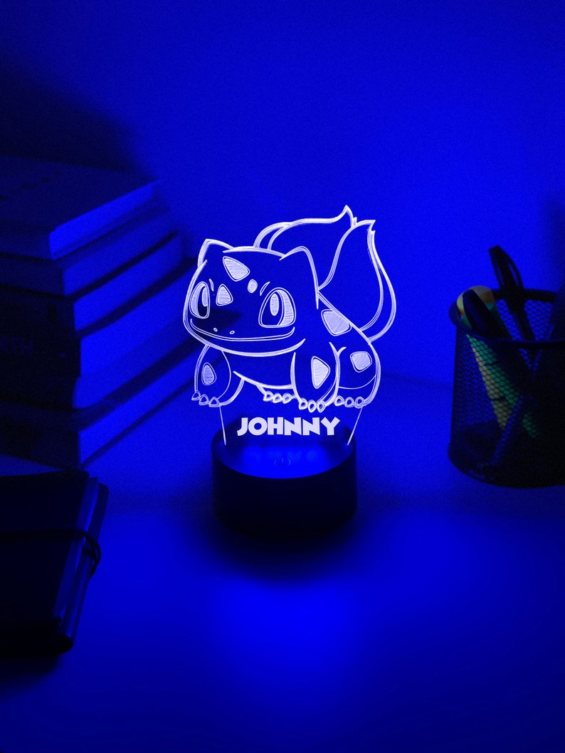 Personalised Bulbasaur Pokemon 3D Night Light Gift for Kids Etsy