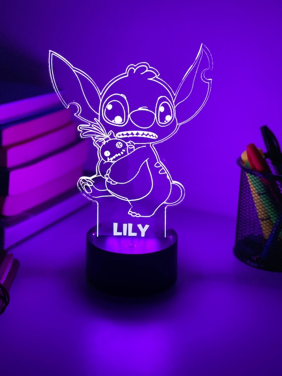 Luce notturna 3D Stitch personalizzata / Regalo per bambini / Regalo  personalizzato / Lampada da scrivania -  Italia