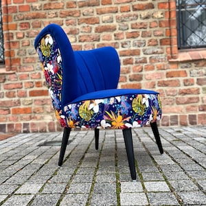 Fauteuil Vis modern Design Blauwe Cocktailstoel afbeelding 6