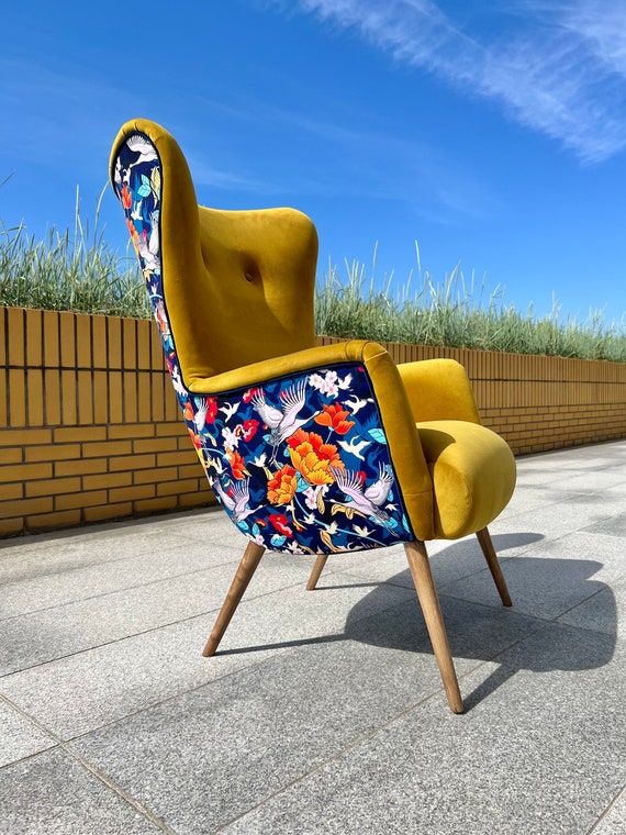 Armchair Cranes Modern Yellow Colorful Modern