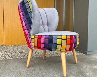 Fauteuil Confetti Design Moderne Gris Chaise Cocktail