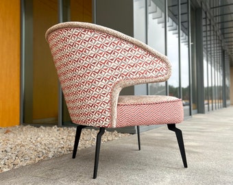 Armchair Zigzags modern Design Beige Cocktail Chair