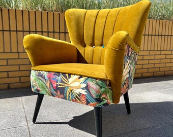 Cocktail armchair with armrests Iguana Modern Design Gold