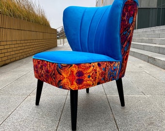 Fauteuil Lawa modern Design Blauwe Cocktailstoel