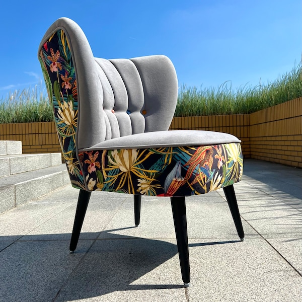 Armchair Iguana modern Design Gray Cocktail Chair