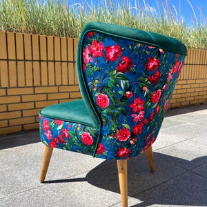Armchair Roses modern Design Green Cocktail Chair