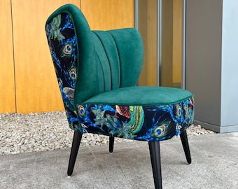 Armchair Peacocks modern Design Green Cocktail Chair