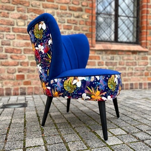 Fauteuil Vis modern Design Blauwe Cocktailstoel afbeelding 2