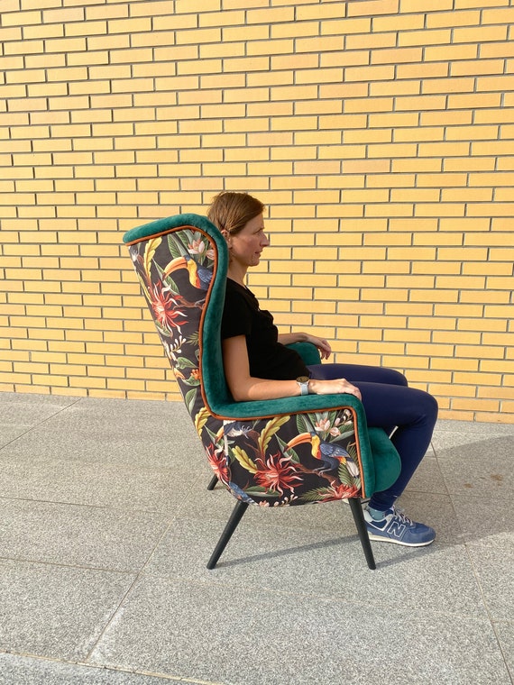 Sessel Abstrakte Kunst modern Blau bunt