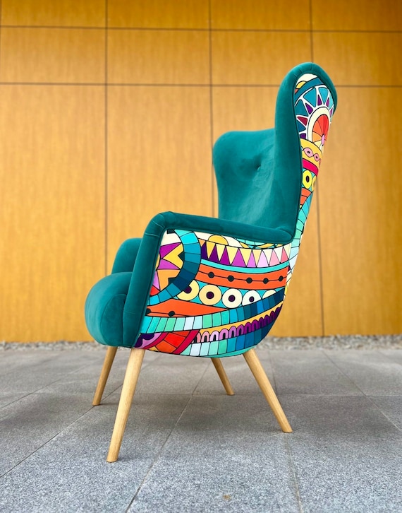 Sessel Boho modern Grün bunt Design