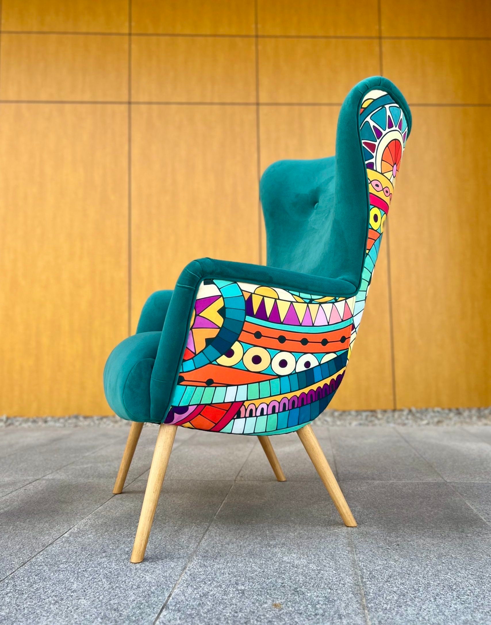 Sessel Boho modern Grün bunt Design