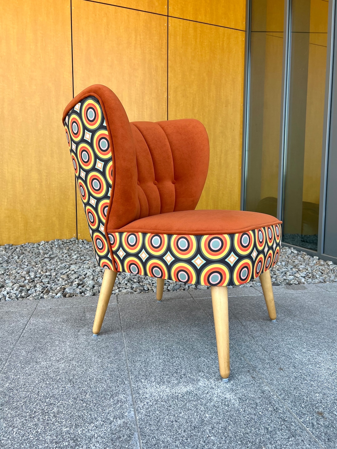 Sessel Retro Design Ziegelrot/Orange Cocktailsessel