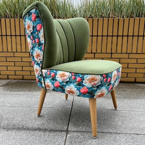 Sessel Blumen modernes Design Grün Cocktailsessel
