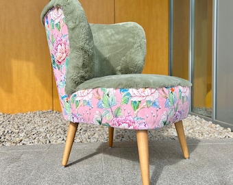 Armchair Fluffy modern Design Olive Cocktail Chair
