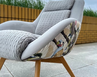 Fauteuil Toucans moderne Gris Magic Deluxe