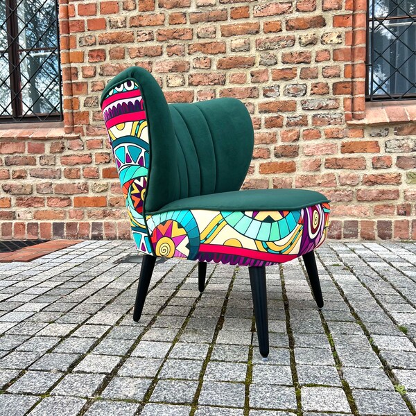 Fauteuil Boho Design Moderne Chaise Cocktail Verte