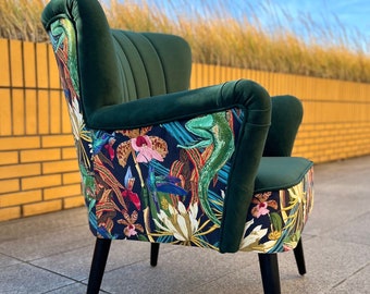 Cocktail armchair with armrests Iguana Modern Design Green