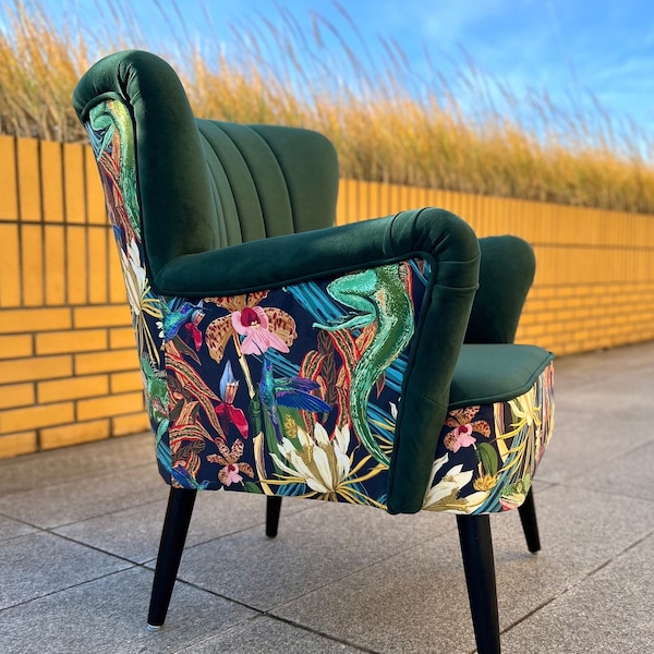Cocktail armchair with armrests Iguana Modern Design Green