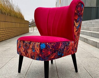 Fauteuil Lawa design moderne chaise cocktail rouge