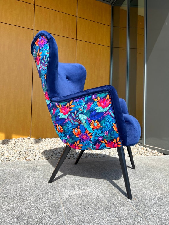 Sessel Paradise Garden modern Blau bunt Modern