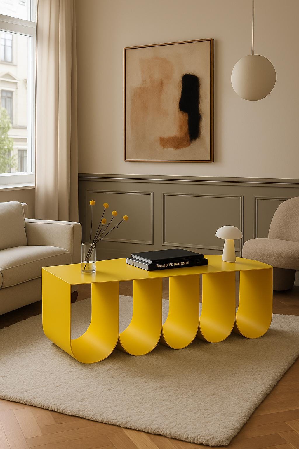 Steel Coffee Table With Storage Space Yellow Table Design Metal - Etsy