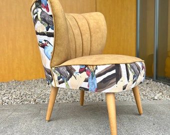 Fauteuil Toucans Design Moderne Doré Chaise Cocktail