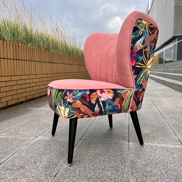 Fauteuil Iguana Design Moderne Chaise Cocktail Rose