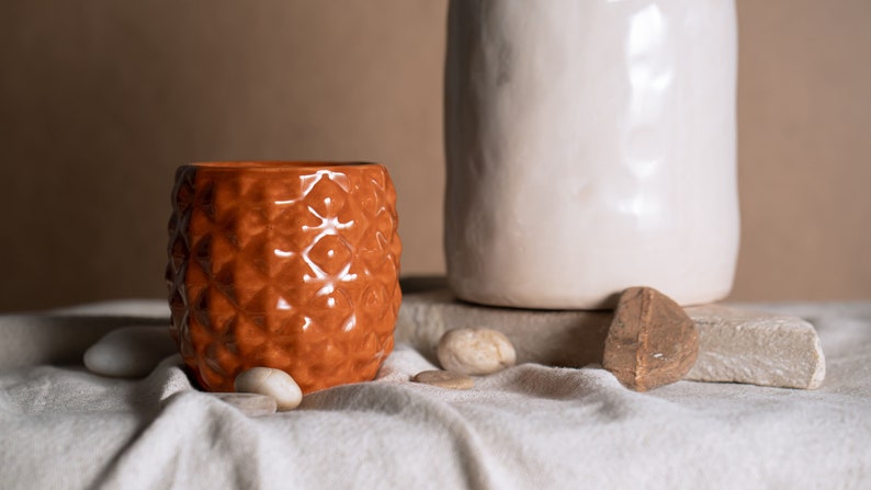 Handmade Ceramic Jewelry Holder, Pineapple Jar, Ceramic Pottery Pickle Jar, Container, Jewelry Organizer, Pineapple Vase, Jewelry Box Gift image 7