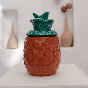 Handmade Ceramic Jewelry Holder, Pineapple Jar, Ceramic Pottery Pickle Jar, Container, Jewelry Organizer, Pineapple Vase, Jewelry Box Gift image 10