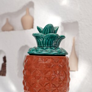 Handmade Ceramic Jewelry Holder, Pineapple Jar, Ceramic Pottery Pickle Jar, Container, Jewelry Organizer, Pineapple Vase, Jewelry Box Gift image 6