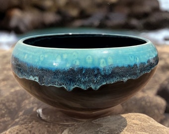 Handmade Ceramic Bowl, Ocean Decorative Large Serving Bowl, Ceramic Salad Bowl, Fruit Bowl, Tableware Decor, Vintage Pottery Stoneware Bowl