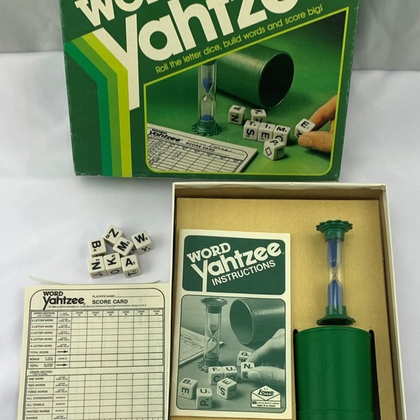 1982 Word Yahtzee Game by Milton Bradley Complete in Good Condition FREE SHIPPING