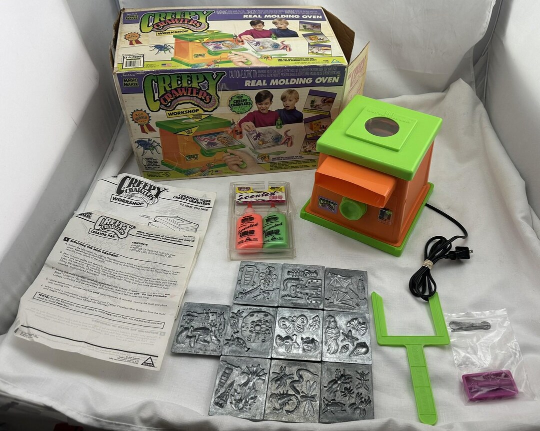 1993 Creepy Crawlers Thing Maker Toy Max 2 New Goop and 10 Molds